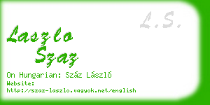 laszlo szaz business card
