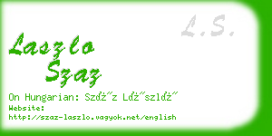 laszlo szaz business card